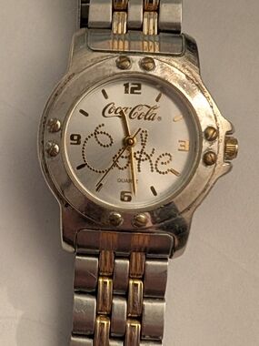 working Vintage Coca-Cola Coke Two Tone Women’s Watch 27mm New Battery